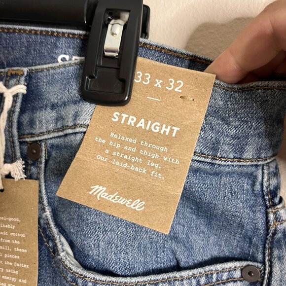 Madewell NEW Straight 33x32 Men’s Jeans Stretch Classic - Picture 5 of 7